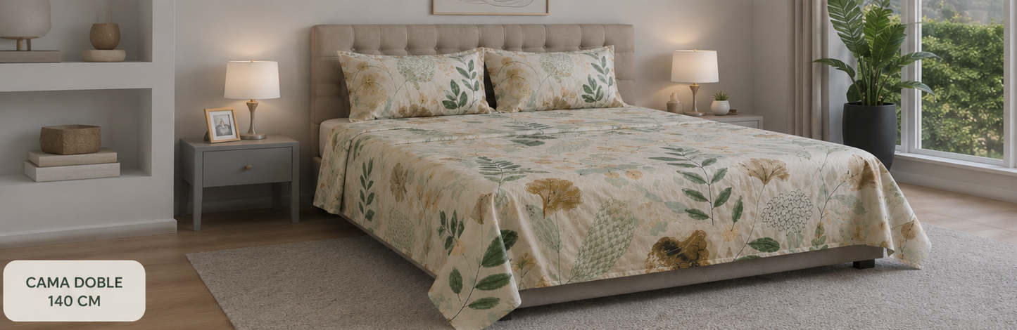 🌿Juego De Sábanas Premium Soft Garden