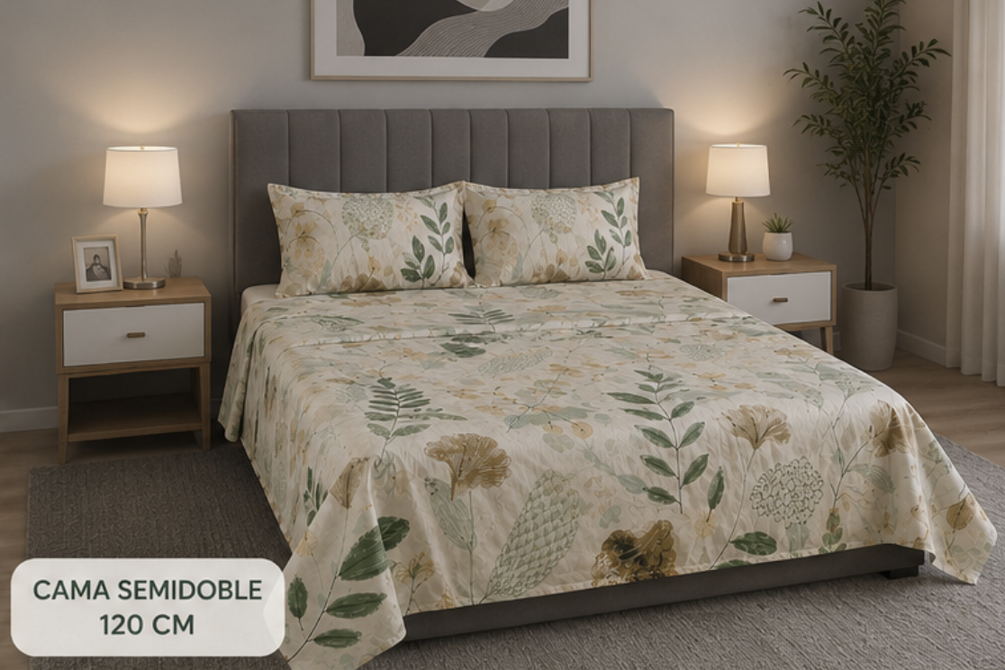 🌿Juego De Sábanas Premium Soft Garden