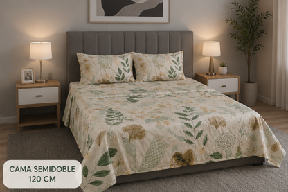 🌿Juego De Sábanas Premium Soft Garden