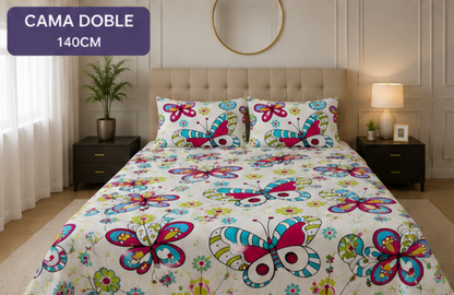 🦋 Juego De Sábanas Luxury Mariposas