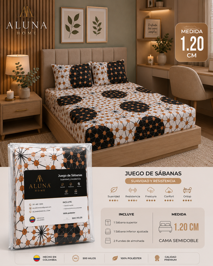 🌓Juego De Sábanas Eclipse Dorado