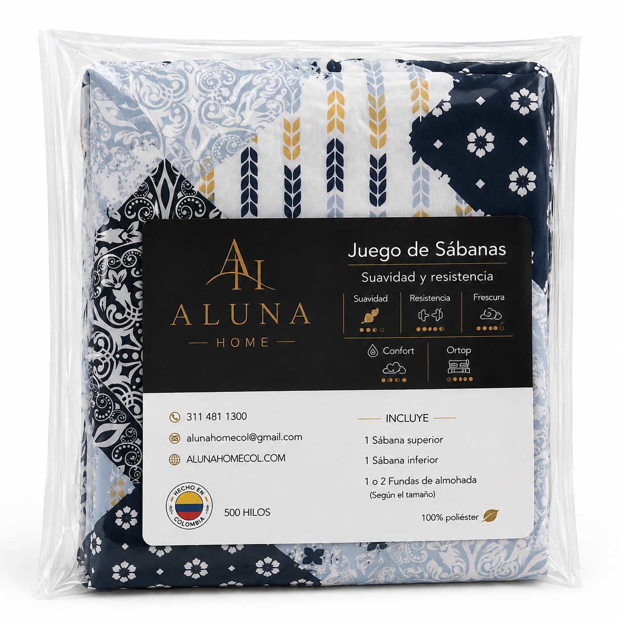 ❄️Juego De Sábanas Azul Imperio