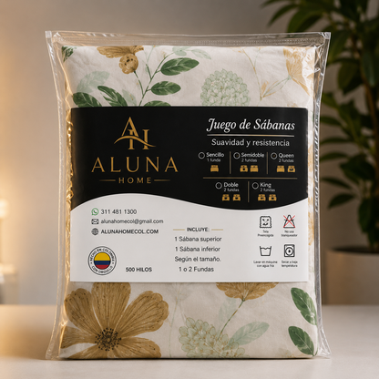 🌿Juego De Sábanas Premium Soft Garden