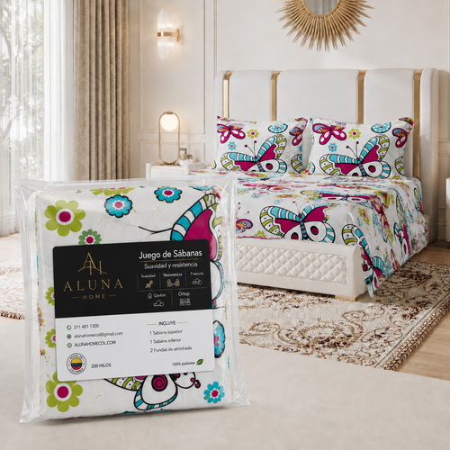 🦋 Juego De Sábanas Luxury Mariposas